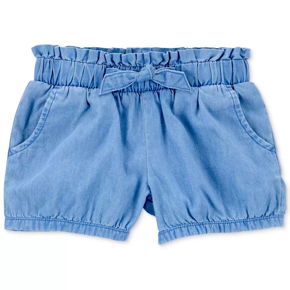 Chambray Pull-On Bubble Shorts